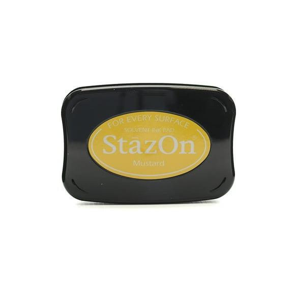StazOn Solvent Ink mustard, 3.75 in. x 2.625 in., full-size pad (pack of 2)