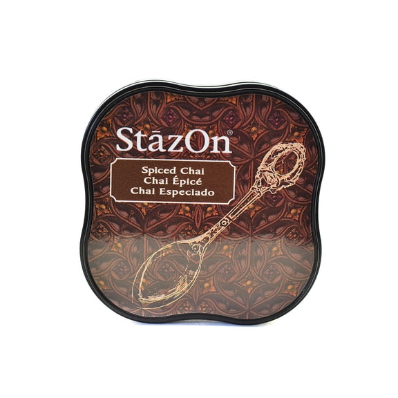 StazOn Solvent Ink spiced chai, 2.375 in. x 2.375 in., midi pad (pack of 4)