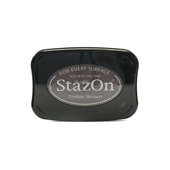 StazOn Solvent Ink timber brown, 3.75 in. x 2.625 in., full-size pad (pack of 2)
