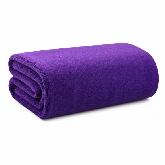 Stcellnmex 1 Pc Oversized Microfiber Bath Towel 40 x 80 Inch Ultra Soft Quick Dry Absorbent Dark Purple for Spa Camping Beach
