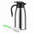 thumbnail image 1 of Stcellnmex 1 Pc Silver 68oz Insulated Stainless Steel Thermal Coffee Carafe Double Wall Vacuum Flask with Cleaning Brushes for 12 Hours Coffee Tea Heat Retention, 1 of 7