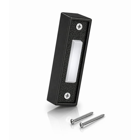 Stcellnmex 1 Pcs Black LED Light Wired Doorbell Button Wall Mount Replacement Compatible With Standard Doorbell Chime Transformer