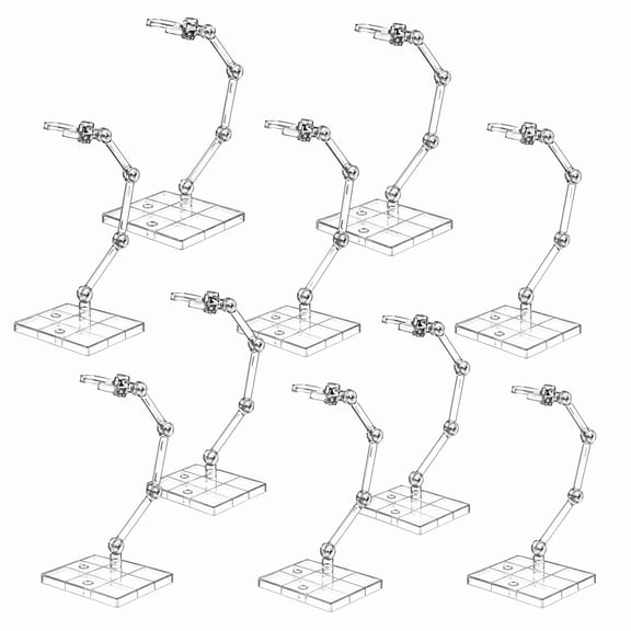 Stcellnmex 10 Pack 9 Inches Transparent Action Figure Display Stand Model Base Holder with Screwdriver Compatible with HG RG 1/144 Figures
