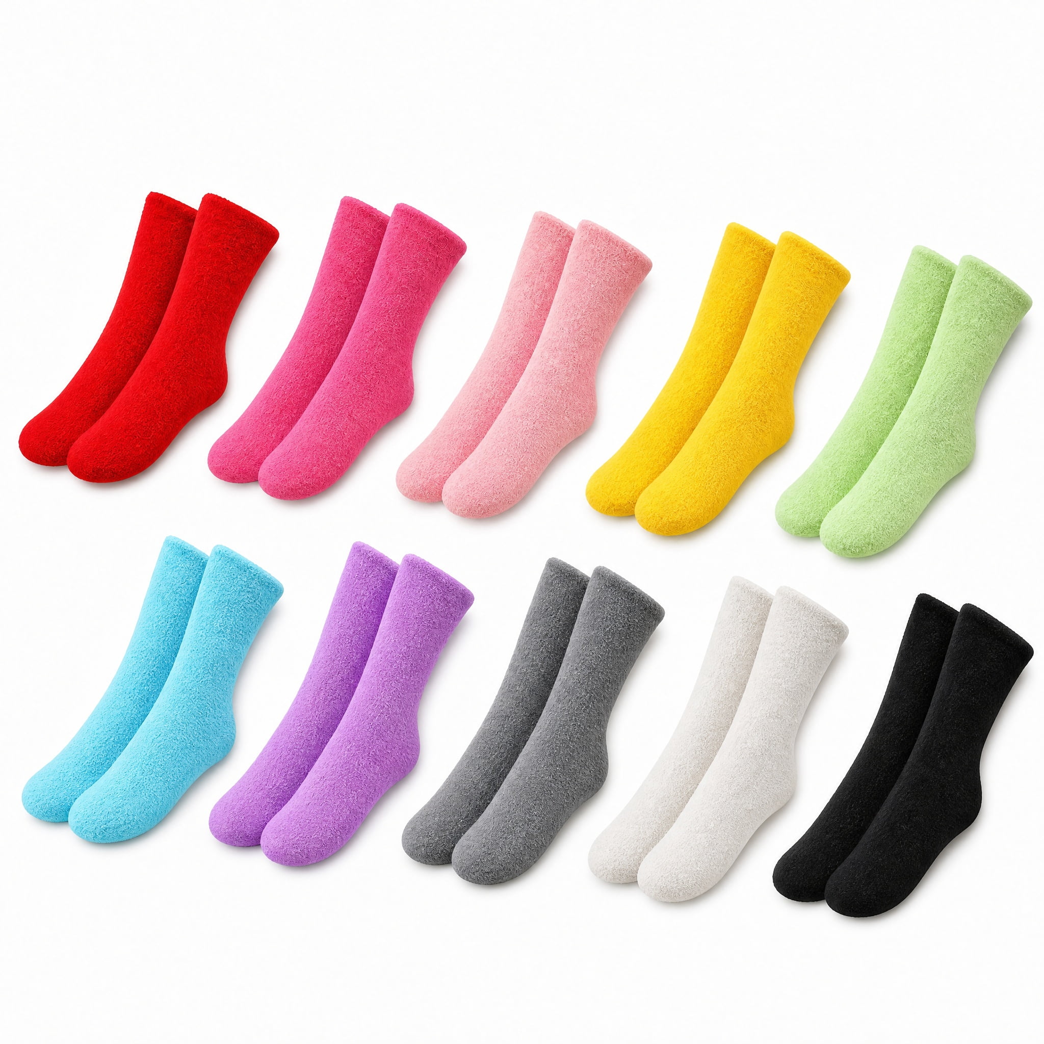 Fall Fuzzy Socks Stcellnmex 10 Pairs Fuzzy Socks Soft Stretchy Warm for Daily Wear and ...