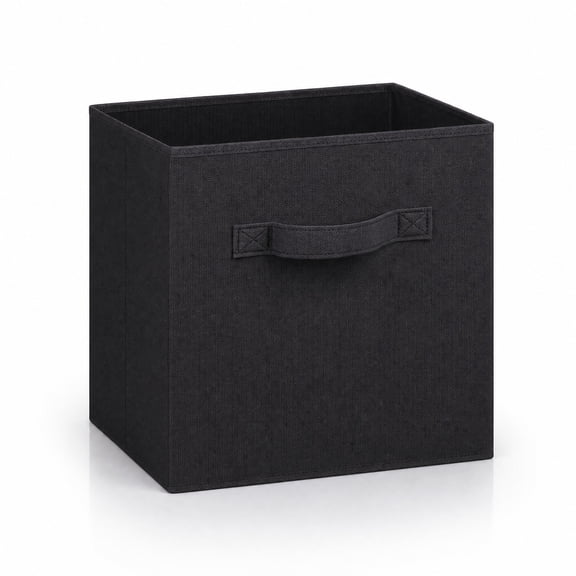 Stcellnmex 11 Inch Collapsible Fabric Storage Cubes With Dual Handles Black Solid Style For Shelf Closet Organizer 1 Pack