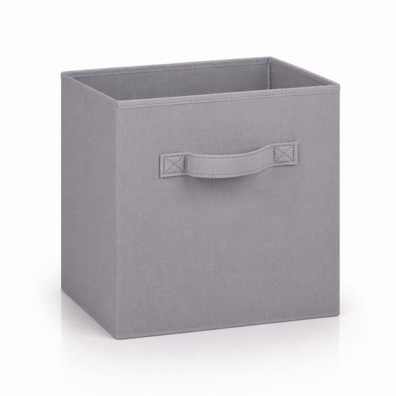 Stcellnmex 11 Inch Collapsible Fabric Storage Cubes With Dual Handles Gray Solid Style For Shelf Closet Organizer 1 Pack