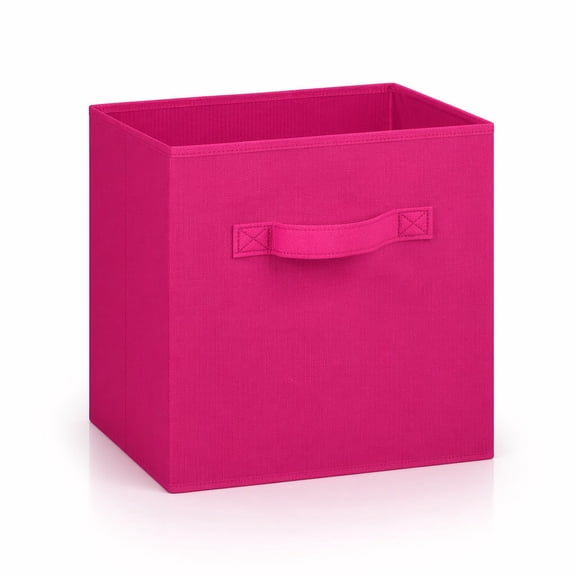 Stcellnmex 11 Inch Collapsible Fabric Storage Cubes With Dual Handles Magenta Solid Style For Shelf Closet Organizer 1 Pack