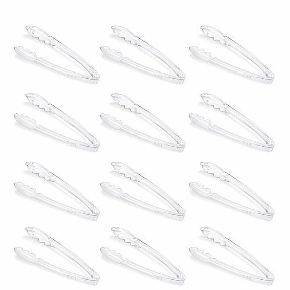 Stcellnmex Heavy Duty Disposable Plastic Food Tongs 12 Count