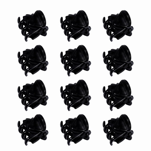 Stcellnmex 12 Pcs Black Mini Butterfly Hair Clips Small Plastic Hair Claws Clamps for Women