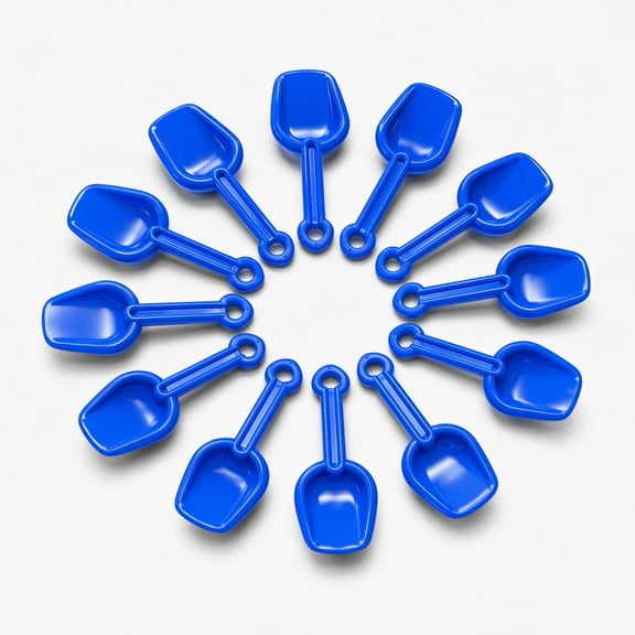 Stcellnmex 12 Pcs Blue 7.7 Inch Mini Plastic Sand Shovel Beach And Garden Scoop For Digging Shoveling