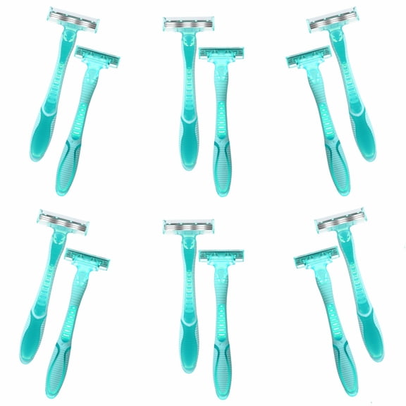 Stcellnmex 12 Pcs Women Disposable Razors Bulk 3 Blade Shaver for Sensitive Skin Travel