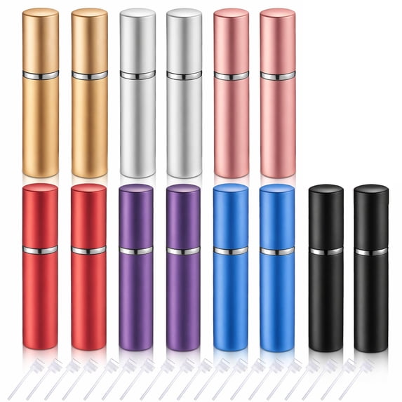Stcellnmex 14 Pack Multi Color 10ml Refillable Mini Perfume Atomizer Bottles Portable Pump Sprayer for Travel Daily Outdoor Use