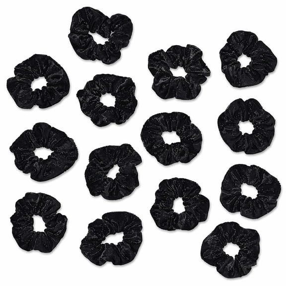 Stcellnmex 14 Pieces Velvet Hair Accessories Scrunchies Ponytail Holders Hair Ties for Teens Women Girls (Black)