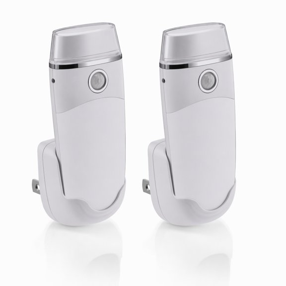 Stcellnmex 2 Pack 4 In 1 Rechargeable Plug In LED Motion Sensor Emergency Flashlight for Stair and Hallway Use