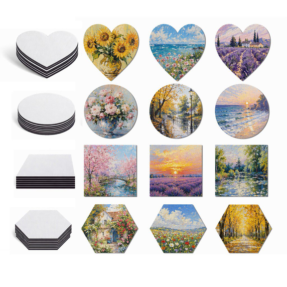 Stcellnmex 2 Pack Mini Magnetic Canvas Panel Boards Various Sizes Multi Shape For Fridge Locker Art DIY Painting Crafts