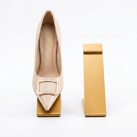 Stcellnmex 2 Pcs Gold Shoe Display Stand V Shape Stainless Steel Rack for High Heel Home Mall