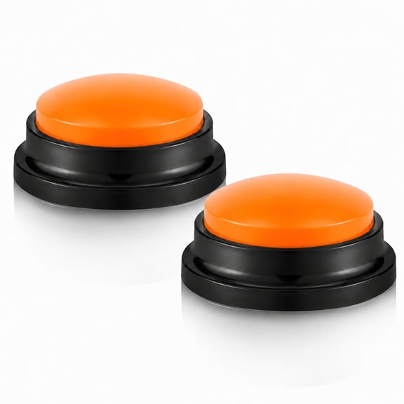 Stcellnmex 2 Pieces Recordable Answer Buzzers for Trivia Games Classroom Team Orange