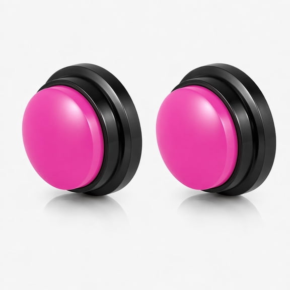 Stcellnmex 2 Pieces Recordable Answer Buzzers for Trivia Games Classroom Team Pink