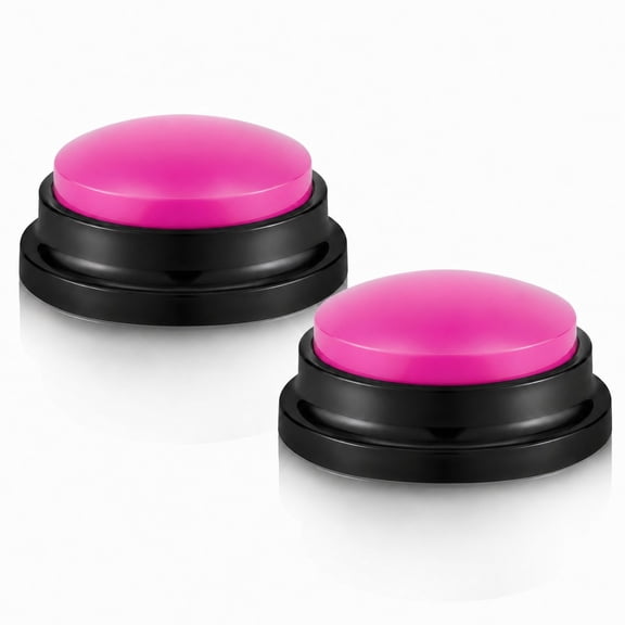 Stcellnmex 2 Pieces Recordable Answer Buzzers for Trivia Games Classroom Team Pink