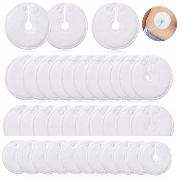 Stcellnmex 28 Pack 3 Inch White G Tube Button Covers Soft Absorbent Cotton Nursing Pads Peritoneal Abdominal Feeding Accessories