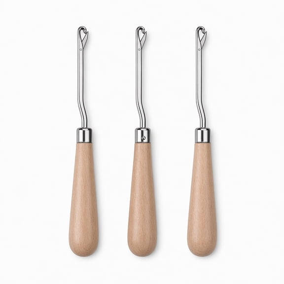 Stcellnmex Brown Wood Latch Hooks 3 Count
