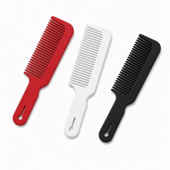 Stcellnmex 3 Pcs Flat Top Barber Clipper Combs Black White Red Multicolor Hair Cutting Styling Combs