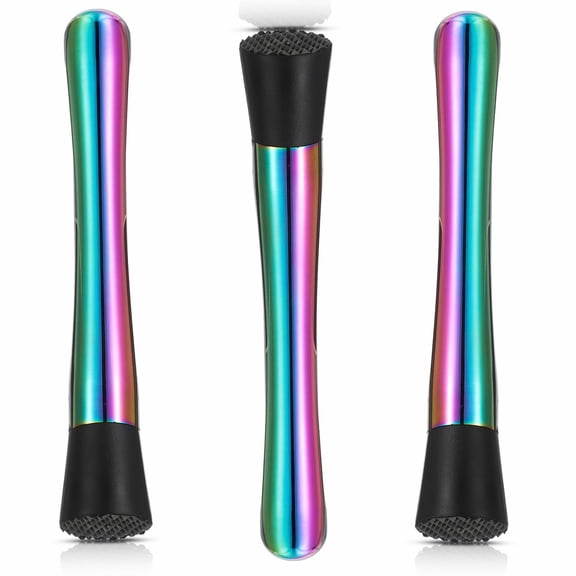 Stcellnmex 3 Pcs Stainless Steel Cocktail Muddler, 8 Inch Long Fruit Crusher Bartender Tool for Home Bar Mojito Lemonade Fruit Ice Drinks