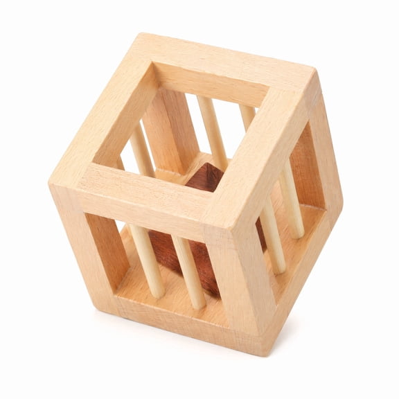 Stcellnmex 3D Wooden Logic Puzzle Cage Lock Brain Teaser Intellectual Disassembling and Assembling Puzzle Decorative Ornament Creative Party Gift for Adults