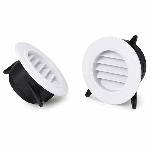 Stcellnmex 4 Inch Round ABS Soffit Exhaust Vents With Built In Fly Screen Mesh For Bathroom Kitchen Office White 2 Pcs