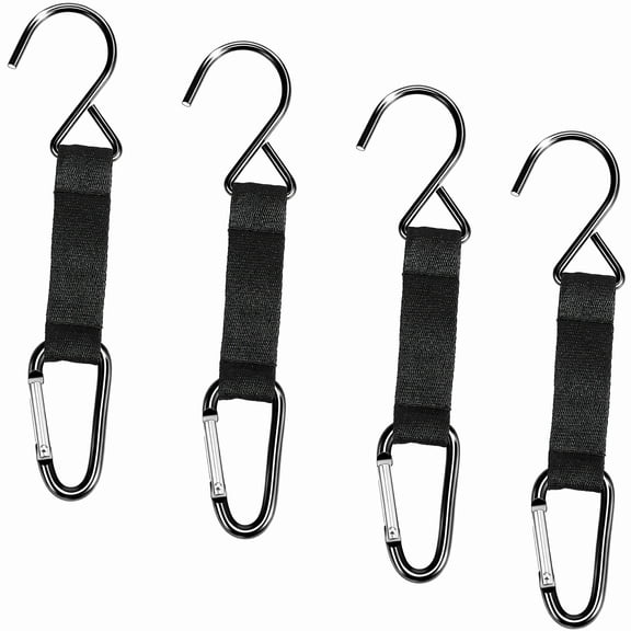 Stcellnmex 4 Pack Black Heavy Duty Dugout Fence Hooks Metal Nylon Clip Hanger for Baseball Softball Football Tennis Bat Bag Backpack Water Bottle Camping Sports Gear