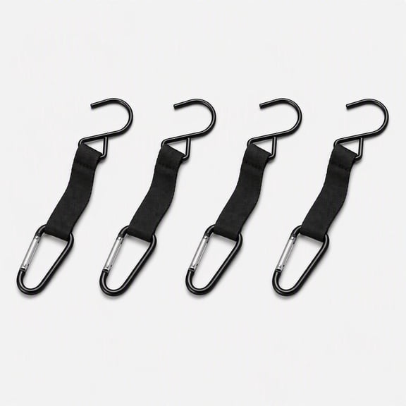 Stcellnmex 4 Pack Black Heavy Duty Dugout Fence Hooks Metal Nylon Clip Hanger for Baseball Softball Football Tennis Bat Bag Backpack Water Bottle Camping Sports Gear