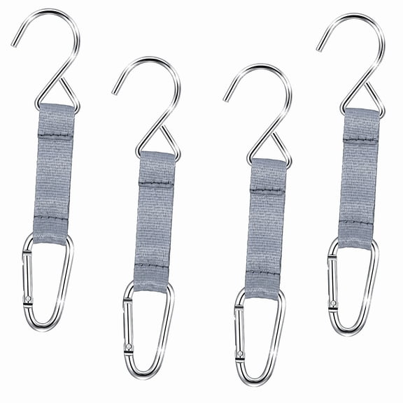 Stcellnmex 4 Pack Gray Heavy Duty Dugout Fence Hooks Metal Nylon Clip Hanger for Baseball Softball Football Tennis Bat Bag Backpack Water Bottle Camping Sports Gear