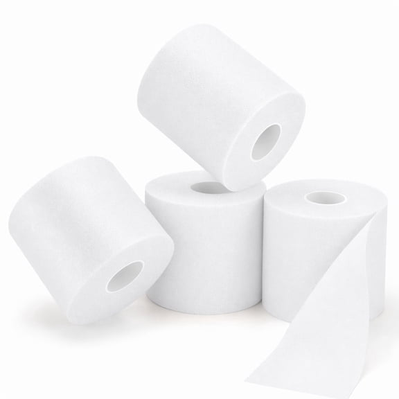 Stcellnmex 4 Pack White Foam Pre Wrap Athletic Tape 120 Yards Sports Underwrap Strip For Hair Ankle Wrist Support