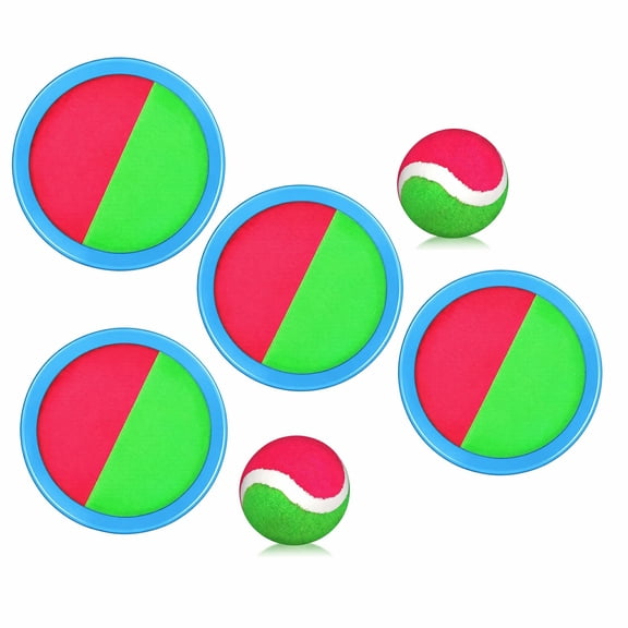Stcellnmex 4 Paddles 2 Balls Nylon Toss and Catch Ball Set Pink Green Light Blue Multipurpose Outdoor Sports Accessories for Beach Backyard Adult Activities