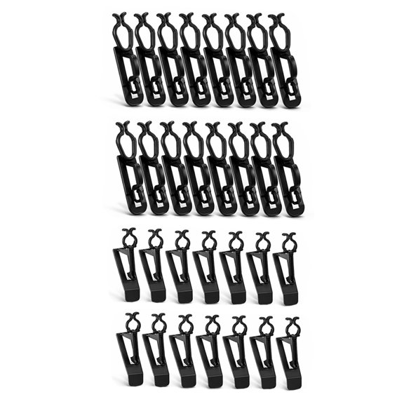 Stcellnmex 50 Pack Black Universal Plastic Christmas Light Clips Gutter Shingle Hooks For C7 C9 Outdoor Roof Fence Halloween Holiday String Lights
