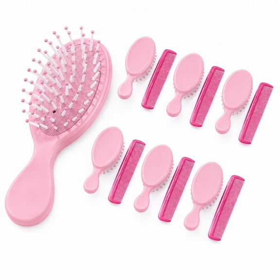 Stcellnmex 6 Pack Mini Hair Brush Comb Set Small Pocket Wet Dry Detangling Plastic Hair Tools For Spa Bridal Shower Christmas Party Gift Blue
