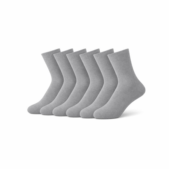 Stcellnmex 6 Pairs Loose Fit Ankle Socks Gray Breathable Non Binding Stretch Socks for Comfort