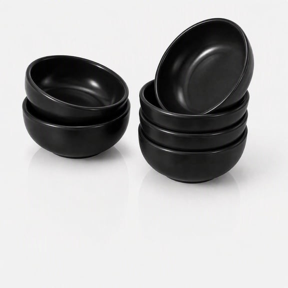 Stcellnmex 6 Pcs Small Dip Bowls Set 1.7oz Black Sauce Soy Dishes Bowls for Tomato Sauce Soy BBQ Party Supplies