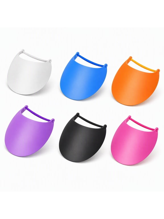 6pcs Foam Sun Visor Adjustable Strap Lightweight Breathable for Outdoor Sports