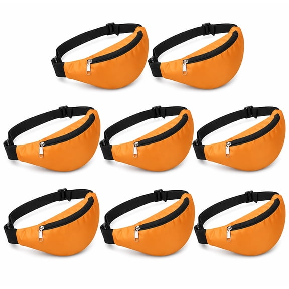 Stcellnmex 8 Pack Neon Fanny Pack Oxford Cloth Adjustable Belt Waist Bag For Party Running Hiking Travel Red