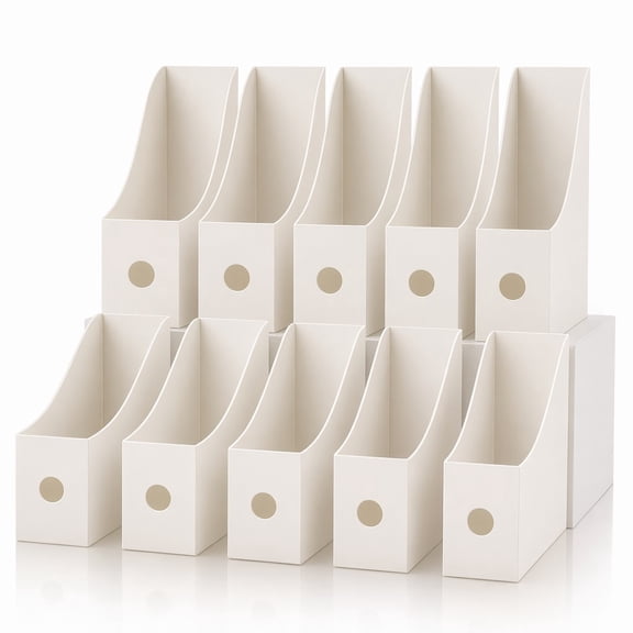 Stcellnmex Apricot Plastic Magazine File Storage Organizer Holders Desktop Book Document Bins For Office Classroom 10 Pack
