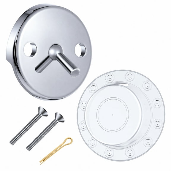 Stcellnmex Bathtub Overflow Plate Trip Lever Set with Clear Overflow Drain Cover Raises Water Level Universal Bathroom Tub Drain Accessory