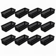 thumbnail image 1 of Stcellnmex Black 12 Pack Slim Plastic Storage Baskets, 10.25 x 3.25 x 2.5 Inch Narrow Stackable Drawer Organizer Trays for Desk, Cabinet, Garage, 1 of 6