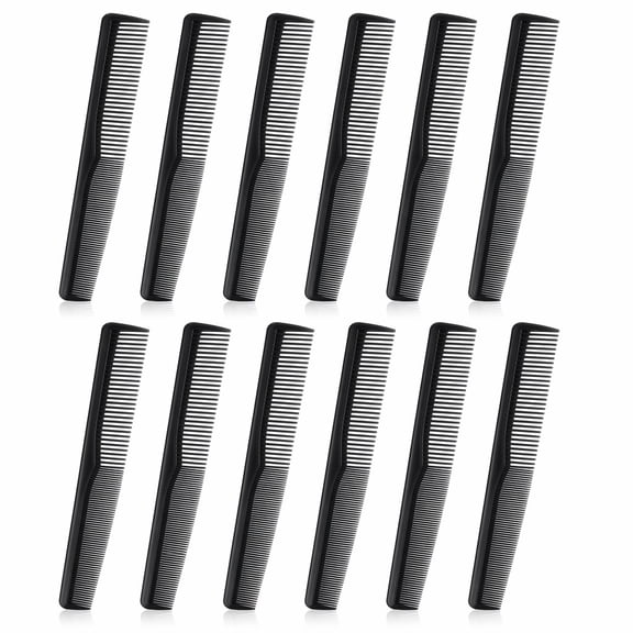 Stcellnmex Black Carbon Fiber Hair Comb 7 Inch All Purpose Styling Comb 12 Pack for Salon Hotel Daily Use