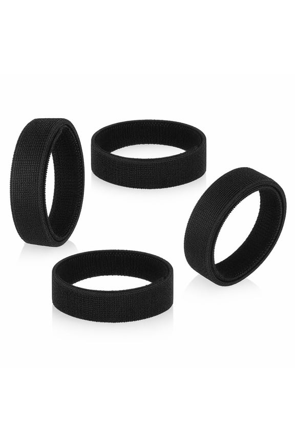 Black Elastic Boot Blousers Adjustable Hook And Loop Ankle Straps For Hunting Hiking Cycling 2 Pairs