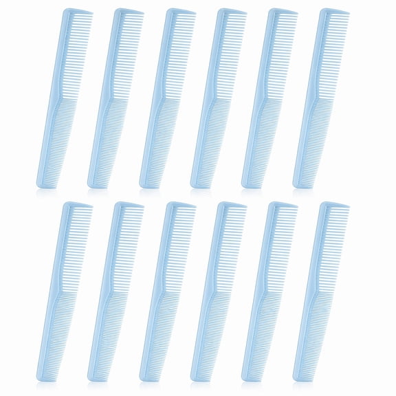 Stcellnmex Blue Carbon Fiber Hair Comb 7 Inch All Purpose Styling Comb 12 Pack for Salon Hotel Daily Use