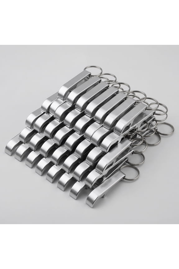 Bottle Opener Keychain Aluminum Pocket Claw Beverage Keyring Heavy Duty for Home Bar Kitchen Wedding Party Silver 50 Pcs