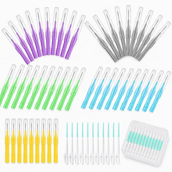 Stcellnmex Braces Flossers Interdental Brush Soft Dental Flossing Picks Oral Hygiene Cleaning Tool Cute Color 200 Pieces