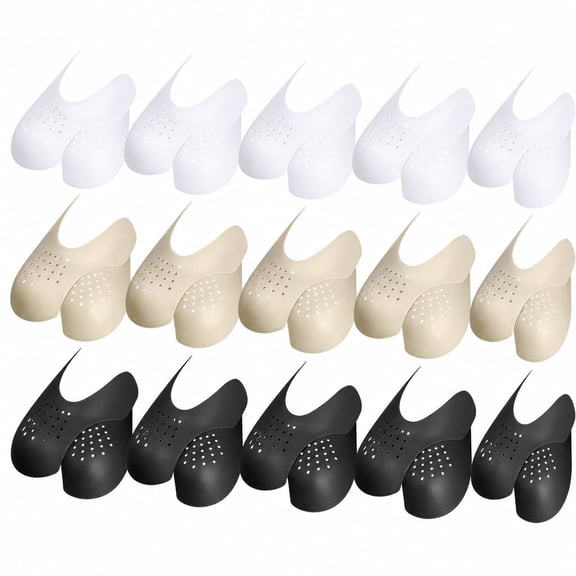 Stcellnmex Cut Freely Crease Shoe Toe Protector Inserts For Mens Womens Sneakers Black White Grey 15 Pairs