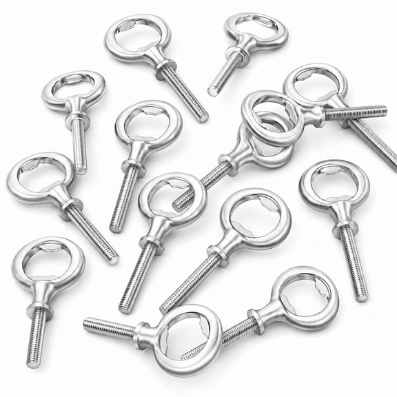 Stcellnmex Metal Bottle Opener Blank Threaded Inserts Bulk for Wood Craft DIY Project Wedding Party Silver 15 Pcs